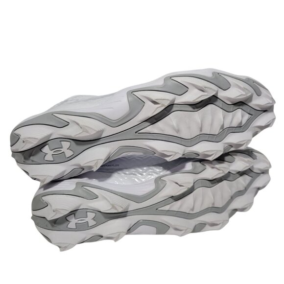 Under Armour Spotlight‎ Pro Football Cleats Men Sz 12.5 White Silver 3028207-100 main image 4